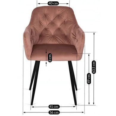 Стілець оксамитовий MEBEL ELITE VIKI Velvet рожевий фотографія