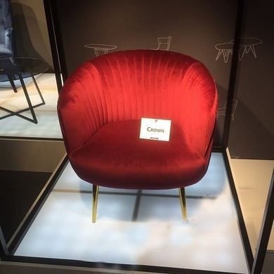 Крісло CROWN Velvet Halmar Бордо фотографія