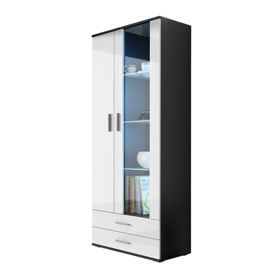 Витрина SOHO S6 2D2S Cama 192 Черный Мат / Белый Глянец фотография
