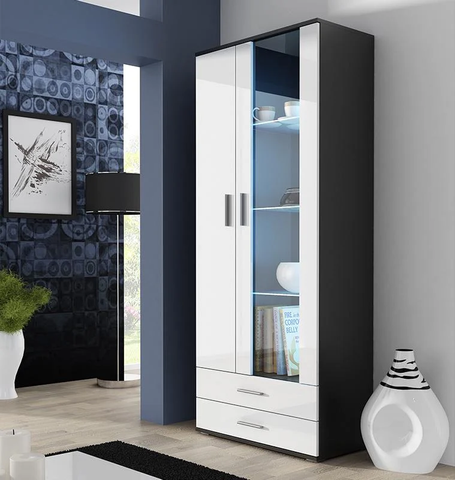 Вітрина SOHO S6 2D2S Cama 192 Чорний Мат / Білий Глянець фотографія