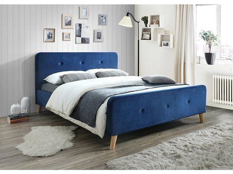 Ліжко MALMO Velvet Signal 160x200 Синій фотографія