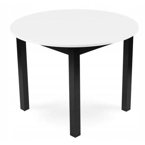 Стіл кухонний розкладний MEBEL ELITE HARRY 102(142)х102 см Білий / чорний фотографія