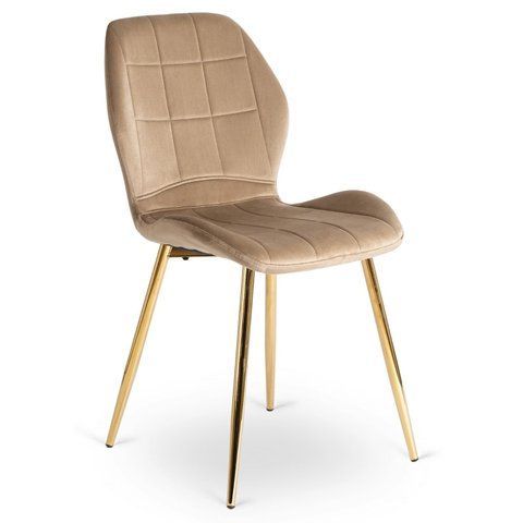 Стул бархатный MEBEL ELITE IRYS Velvet Беж/золото фотография