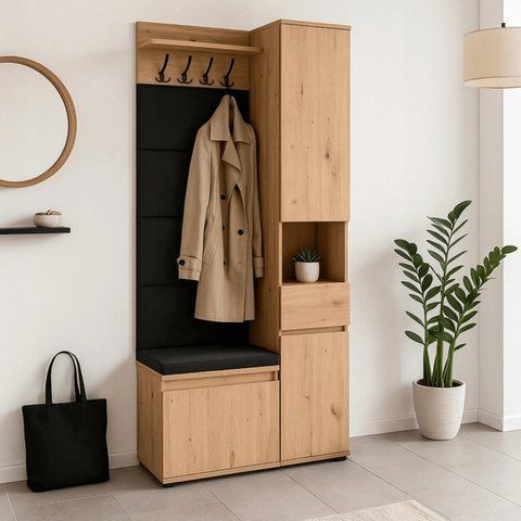 Передпокій MEBEL ELITE PARMA 80 Дуб Артизан/графіт фотографія
