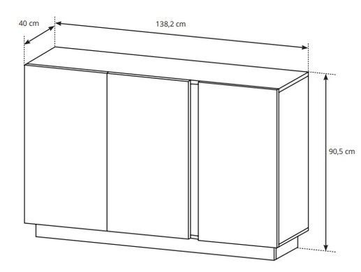 Комод Perfect Home Арко / Arco 3-дверный 3D/138 Белый глянец/дуб грандсон фотография