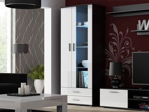 Витрина SOHO S6 2D2S Cama 192 Черный Мат / Белый Глянец фотография