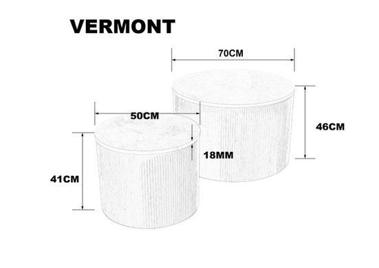 Комплект журнальних столиків VERMONT Intarsio 70x70 білий еф.мармуру/дуб фотографія
