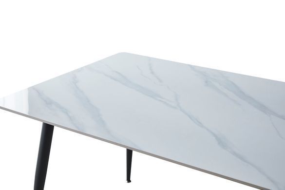 Стол SABA CERAMIC Intarsio 130x70 Белый Глянец Керамика Черный Мат фотография