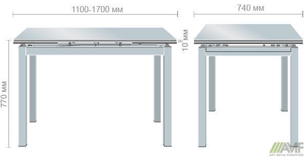 Cтол обеденный Афины База AMF 110(170)X74 Сливочный фотография