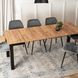 Стол раскладной MEBEL ELITE BEN 80(200)х80 Дуб крафт/черный