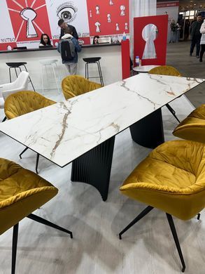 Стіл розкладний TML-985VETRO 140(210)x90 Калакатта Голд Чорний фотографія