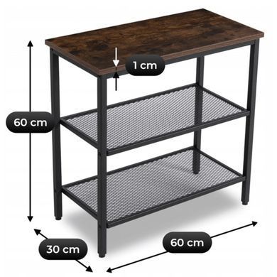 Журнальний столик MEBEL ELITE CARTER 60*30 рустикальний дуб/чорний фотографія