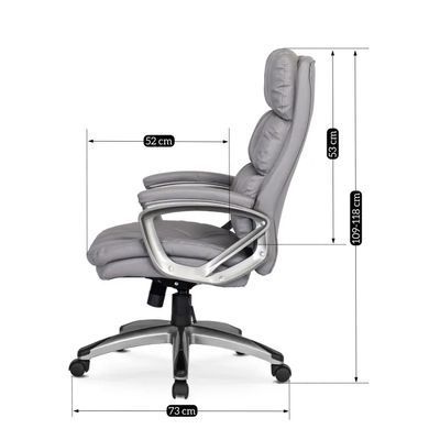 Стул офисный вращающийся MEBEL ELITE STRATO Экокожа Серый фотография