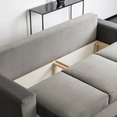 Диван 3-х местный бархатный MEBEL ELITE EMIL Velvet 230 см Серый фотография