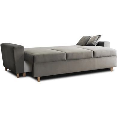 Диван 3-х местный бархатный MEBEL ELITE EMIL Velvet 230 см Серый фотография