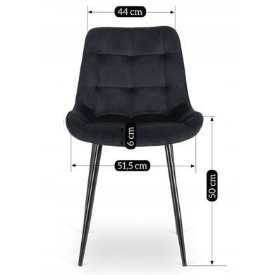 Комплект стол раскладной MEBEL ELITE MAX 80(160)х80 см Дуб Крафт Черный +4 стулья CHRIS Черный фотография
