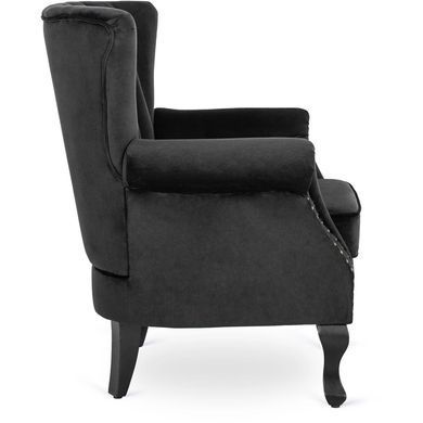 Крісло м'яке оксамитове MEBEL ELITE MALLO Velvet Чорний фотографія