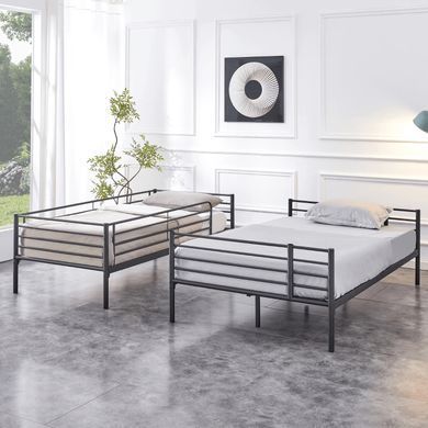 Двоярусне ліжко 90x200 см MEBEL ELITE TRES чорний фотографія