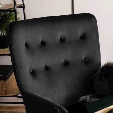 Крісло м'яке оксамитове MEBEL ELITE SANTOS Velvet Чорний фотографія