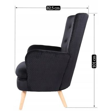 Крісло м'яке оксамитове MEBEL ELITE SANTOS Velvet Чорний фотографія
