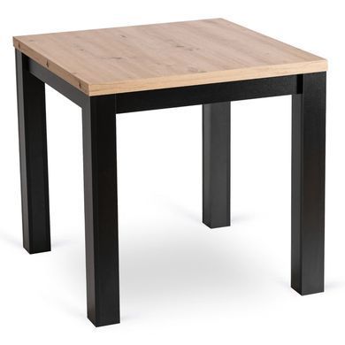 Комплект стол раскладной MEBEL ELITE MAX 80(160)х80 см Дуб Крафт Черный +4 стулья CHRIS Черный фотография