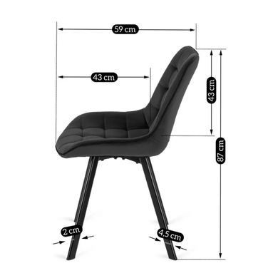 Стул бархатный MEBEL ELITE RICK Velvet Черный фотография