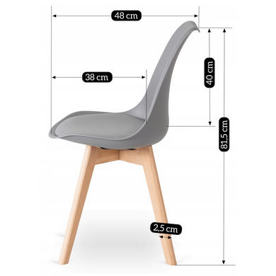 Стул MEBEL ELITE SCANDI Серый/Дуб фотография