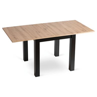 Комплект стол раскладной MEBEL ELITE MAX 80(160)х80 см Дуб Крафт Черный +4 стулья CHRIS Черный фотография