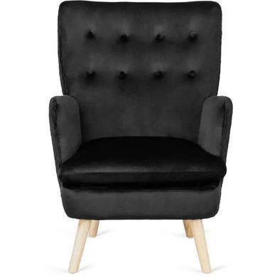 Крісло м'яке оксамитове MEBEL ELITE SANTOS Velvet Чорний фотографія