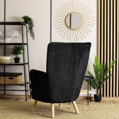 Крісло м'яке оксамитове MEBEL ELITE SANTOS Velvet Чорний фотографія