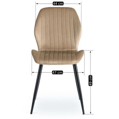 Стул бархатный MEBEL ELITE LILAC Velvet Беж/черный фотография