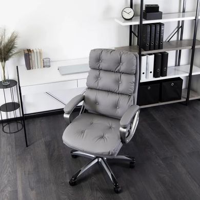 Стул офисный вращающийся MEBEL ELITE STRATO Экокожа Серый фотография