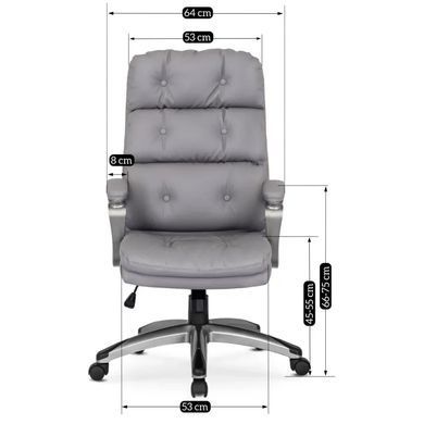Стул офисный вращающийся MEBEL ELITE STRATO Экокожа Серый фотография