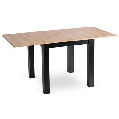 Комплект стол раскладной MEBEL ELITE MAX 80(160)х80 см Дуб Крафт Черный +4 стулья CHRIS Черный фотография