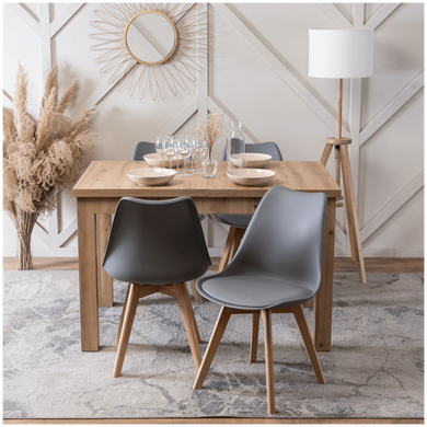 Стул MEBEL ELITE SCANDI Серый/Дуб фотография