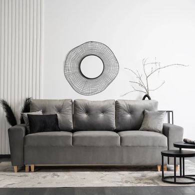 Диван 3-х местный бархатный MEBEL ELITE EMIL Velvet 230 см Серый фотография