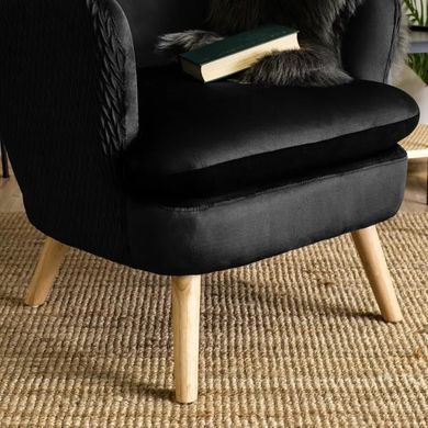 Крісло м'яке оксамитове MEBEL ELITE SANTOS Velvet Чорний фотографія