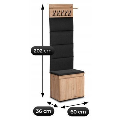 Прихожая MEBEL ELITE VENORNA 60 Дуб Артизан/графит фотография