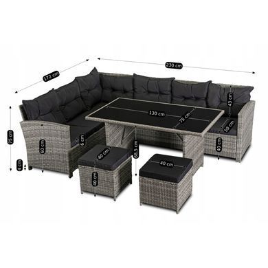 Комплект садовой мебели MEBEL ELITE DALLAS Серый