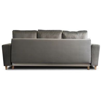 Диван 3-х местный бархатный MEBEL ELITE EMIL Velvet 230 см Серый фотография