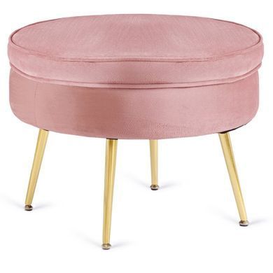 Крісло м'яке з підставкою MEBEL ELITE GRAND Velvet Рожевий фотографія