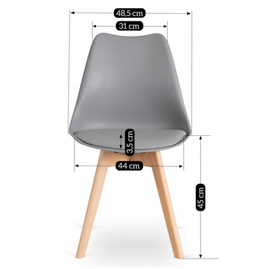 Стул MEBEL ELITE SCANDI Серый/Дуб фотография