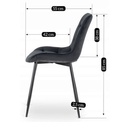 Комплект стол раскладной MEBEL ELITE MAX 80(160)х80 см Дуб Крафт Черный +4 стулья CHRIS Черный фотография