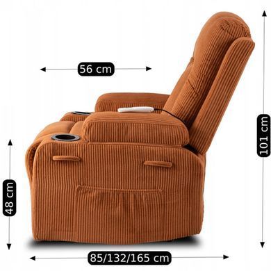 Масажне крісло MEBEL ELITE BOX Вельвет Рудий фотографія