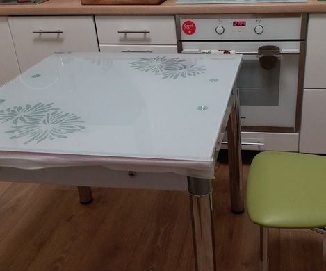 Стіл Скляний GD-082 Signal 80(131)x80 Білий фотографія