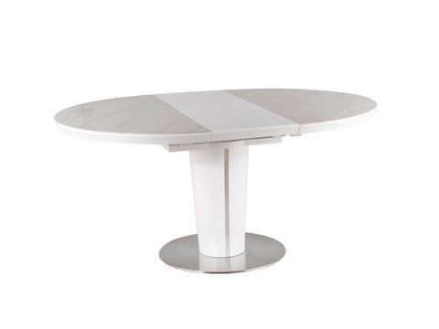 Стол Раскладной ORBIT CERAMIC Signal 120(160)x120 Белый Эффект Мрамора фотография