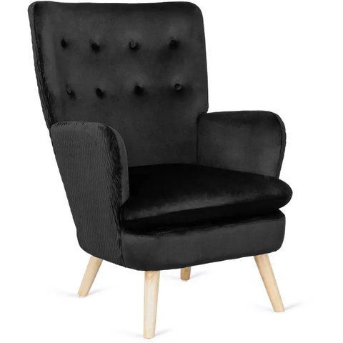 Крісло м'яке оксамитове MEBEL ELITE SANTOS Velvet Чорний фотографія