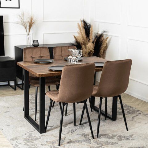 Стул бархатный MEBEL ELITE PERU Velvet Коричневый фотография