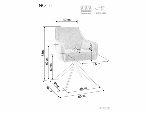 Кресло вращающееся NOTTI LEO Signal Серый фотография
