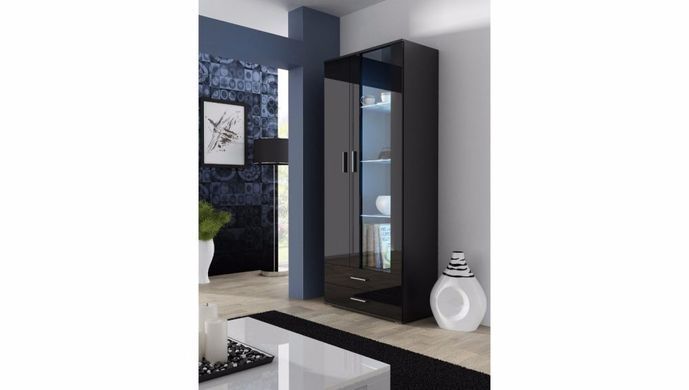 Витрина SOHO S6 2D2S Cama 192 Черный Мат / Черный Глянец фотография